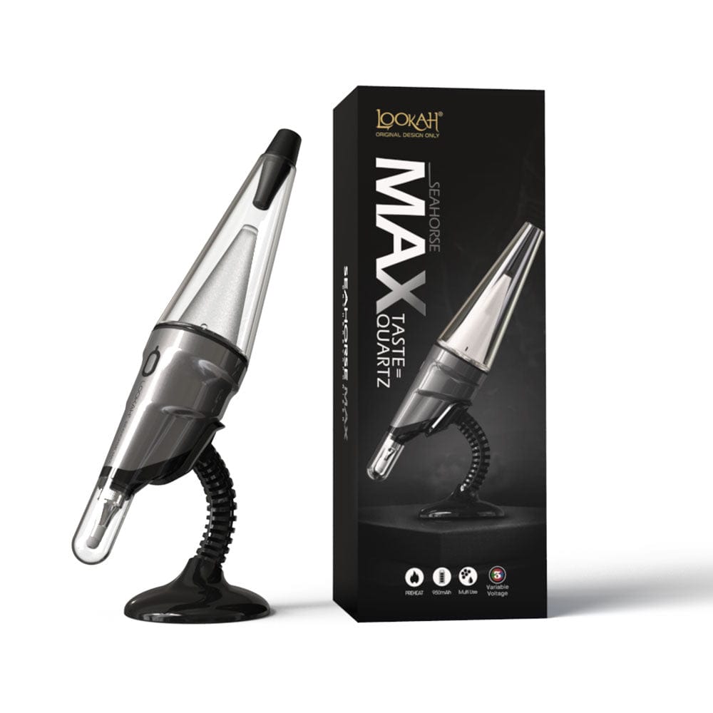 Gift Guru Wax Vapes Seahorse Max Gray Lookah Seahorse Max Electric Dab Pen w/ Perc V641GY