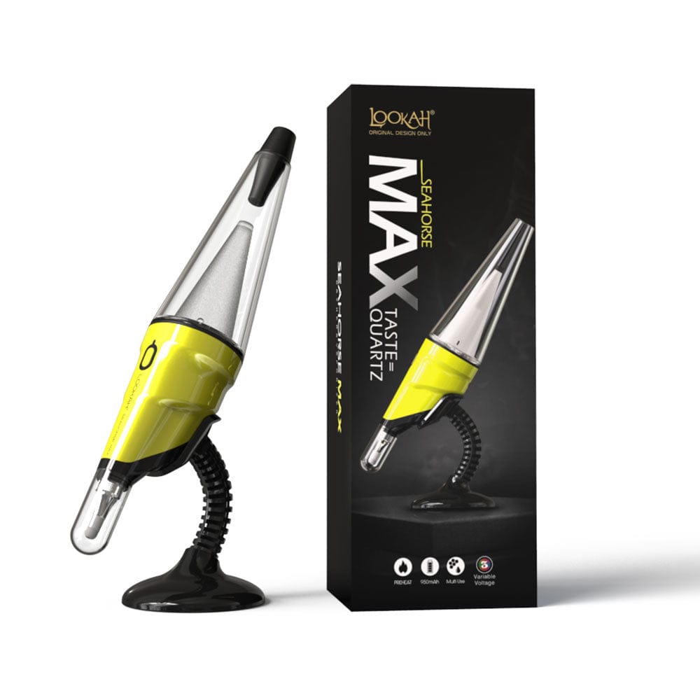 Gift Guru Wax Vapes Seahorse Max Yellow Lookah Seahorse Max Electric Dab Pen w/ Perc V641YL