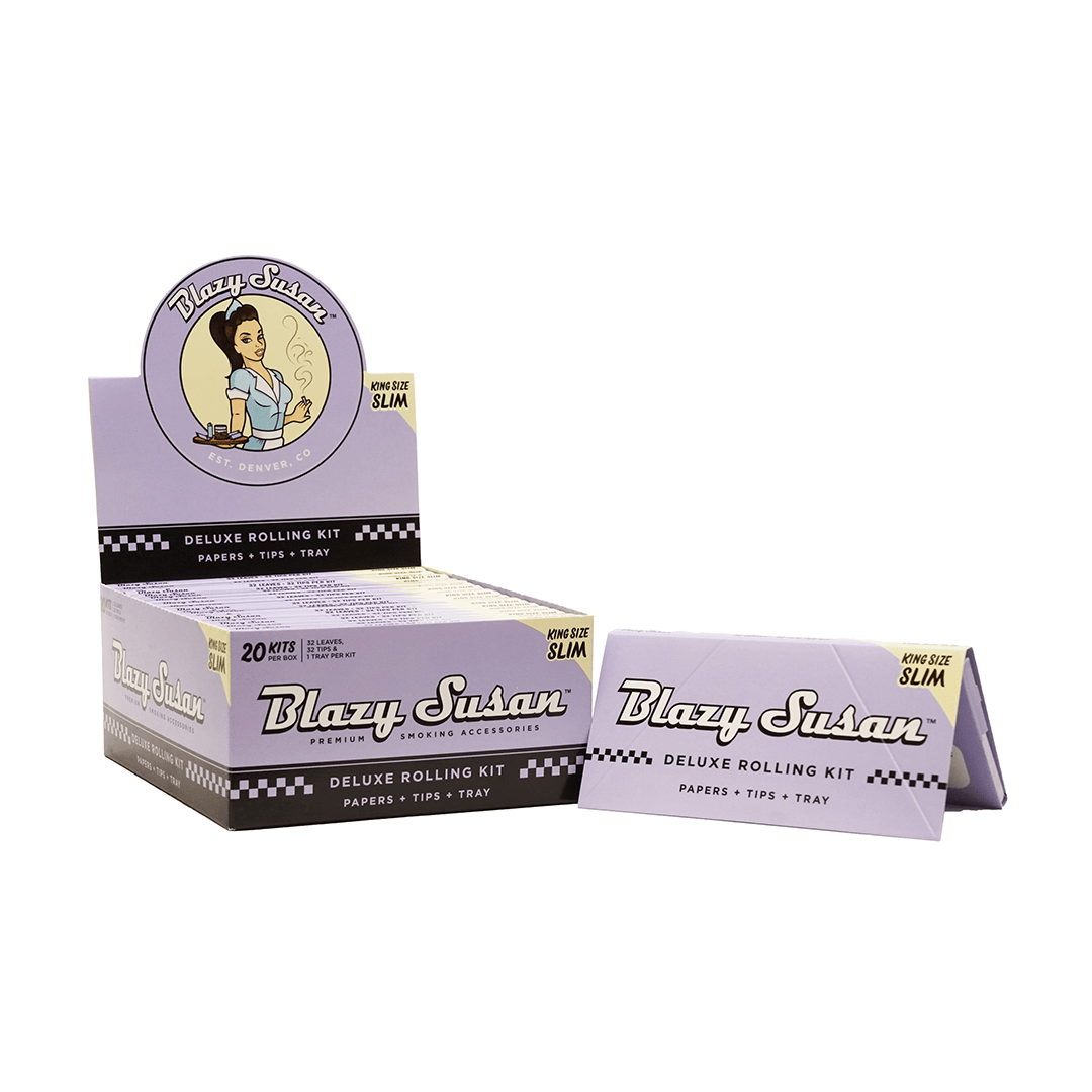 Blazy Susan Rolling Papers King Size Slim Deluxe Rolling Kit Blazy Susan Purple Rolling Papers