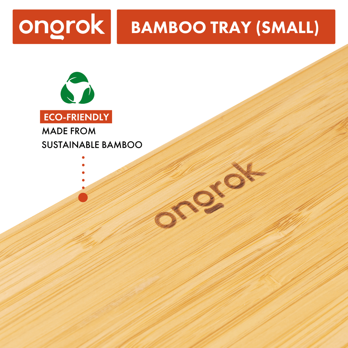 ONGROK Sustainable Small Bamboo Wood Tray