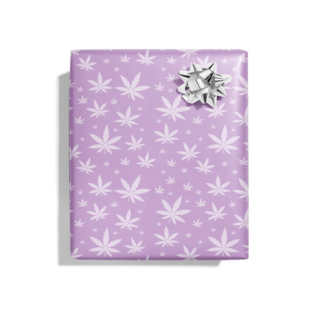 KushKards Wrapping Paper 🍃 420 Purple Pot Leaf Wrapping Paper