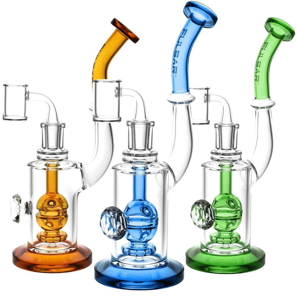 Gift Guru Dab Rig Pulsar Treasured Jewel Dab Rig- 9.25" / 14mm F / Colors Vary