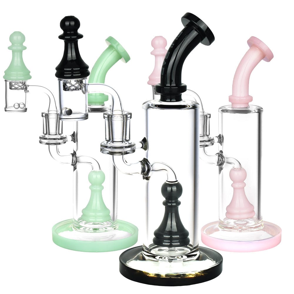 Gift Guru Dab Rig Pulsar Chess Pawn Dab Rig Set #2 - 9.25"/14mm F / Colors Vary