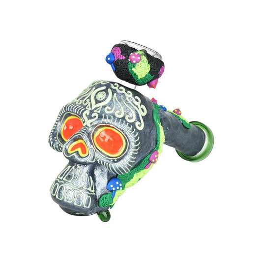 Gift Guru Bubbler Pulsar Voodoo Skull Bubbler Pipe - 8" / 19mm F
