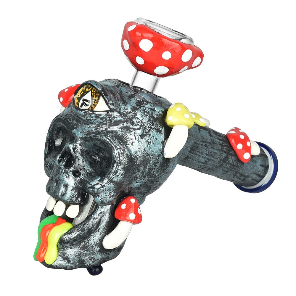 Gift Guru Bubbler Pulsar Rainbow Puking Skull Bubbler Pipe - 8" / 19mm F