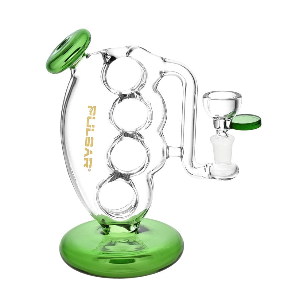 Gift Guru Green Pulsar Knuckle Bubbler Pro Water Pipe | 6.25