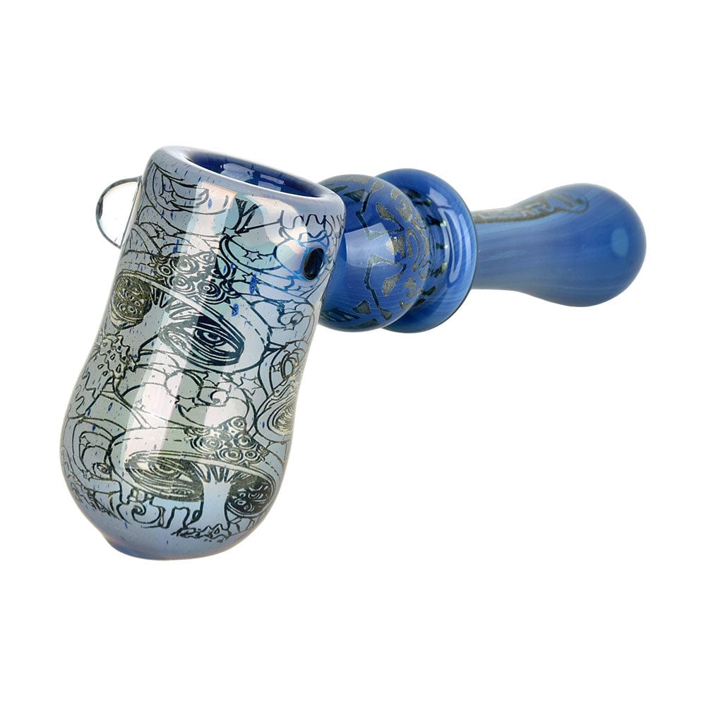 Gift Guru Bubbler Pulsar Inside Print Glass Hammer Bubbler | Melting Shrooms | 5.25"