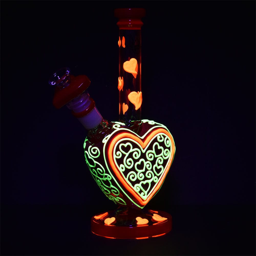 Gift Guru Bong Pulsar Victorian Valentines Day Glow in the Dark Water Pipe