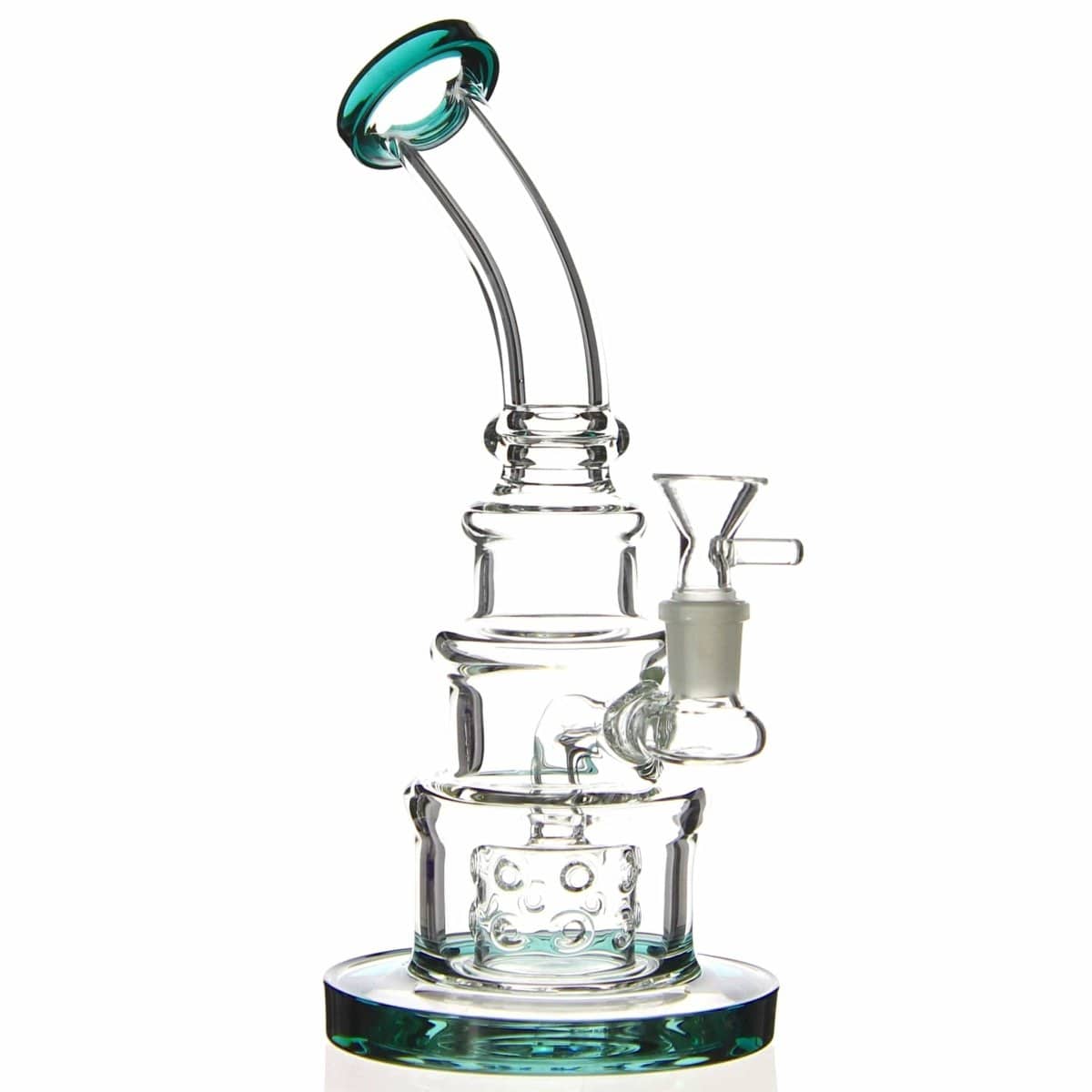Benext Generation Glass Teal Stacked Cake Bong