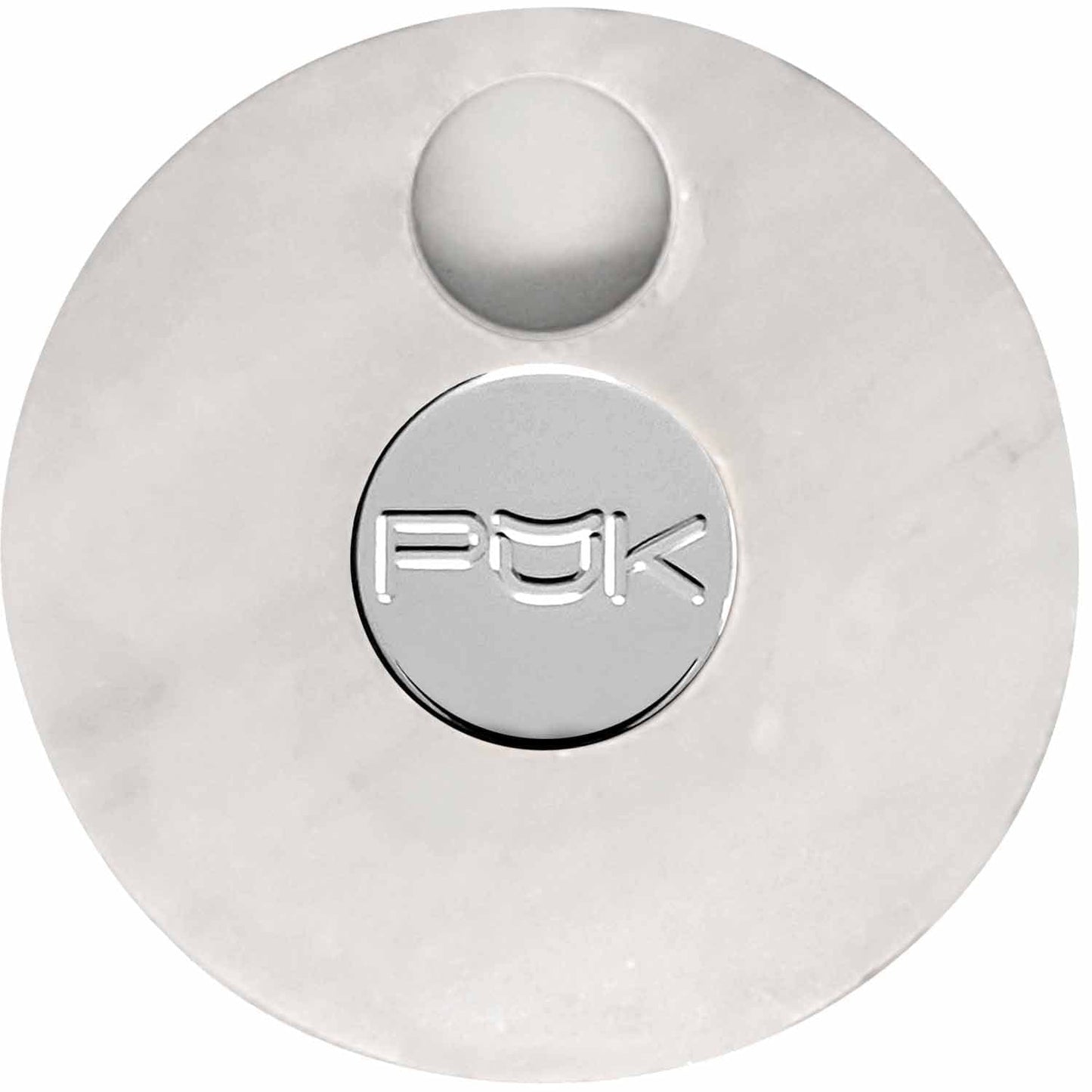 PUK ONLINE STORE White Stone PŬK with Silver Center Marble PŬK Cannabis Container and Smoking Device