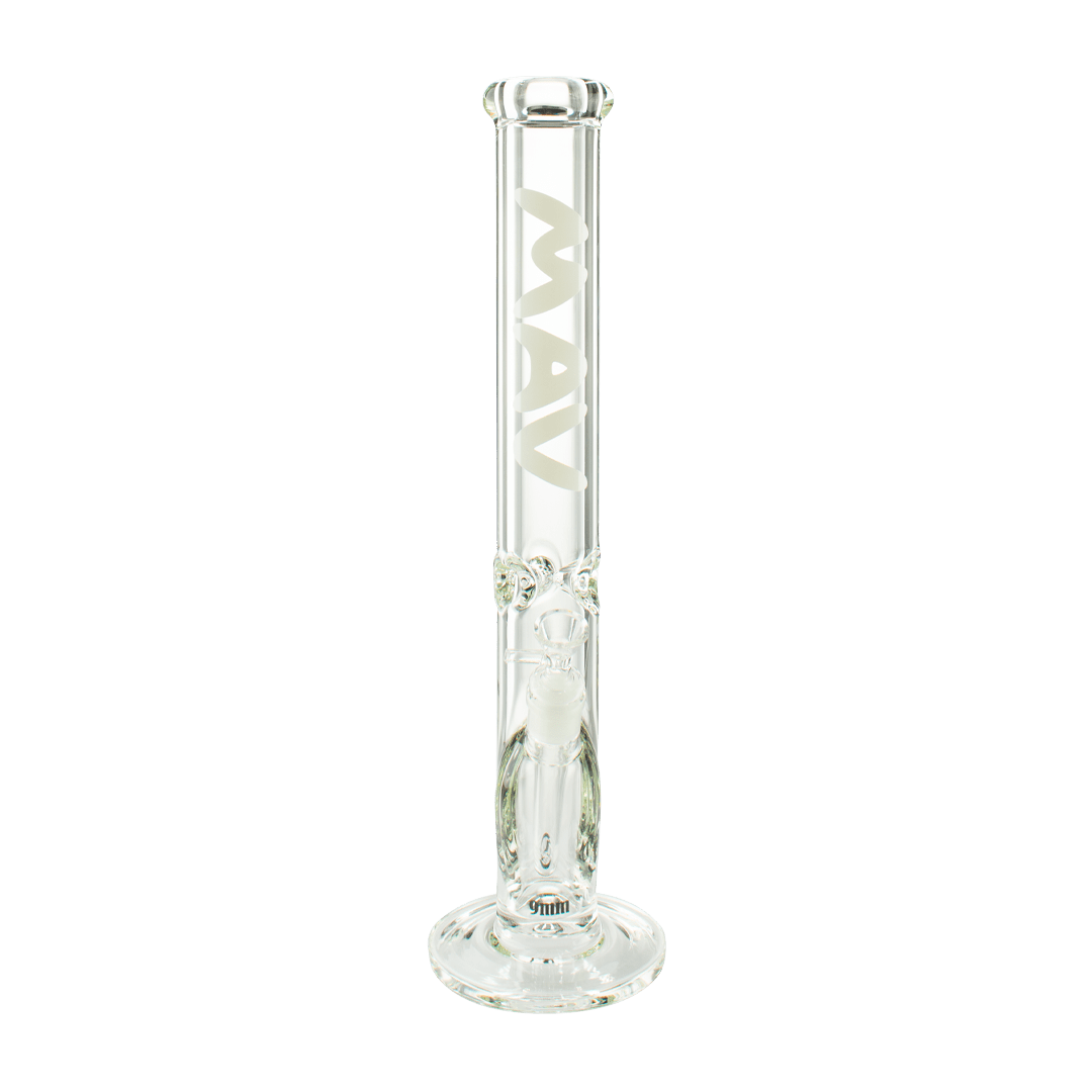 MAV Glass Bong White 18" x 9mm Straight Tube
