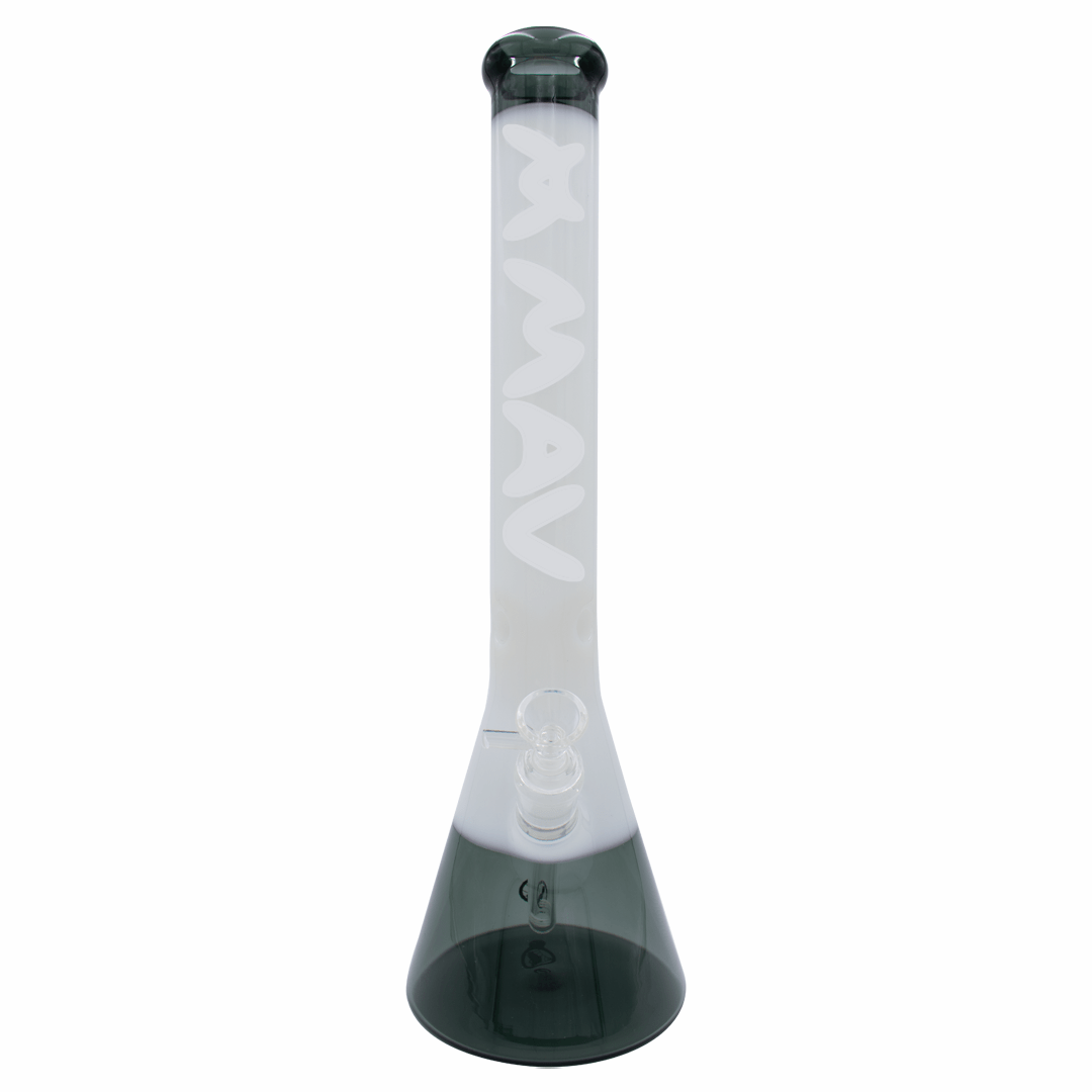 MAV Glass Bong White 18" Color Float Beaker Bong