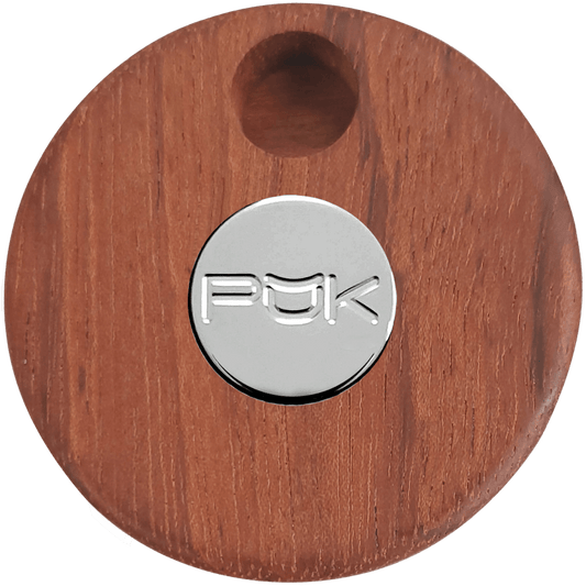 PUK ONLINE STORE Wood PŬK with Silver Center Wood PŬK Cannabis Container and Smoking Device
