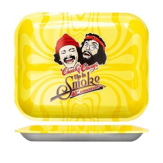 Cheech and Chong Up in Smoke Rolling Tray large Up In Smoke 40th Anniversary Yellow Tray