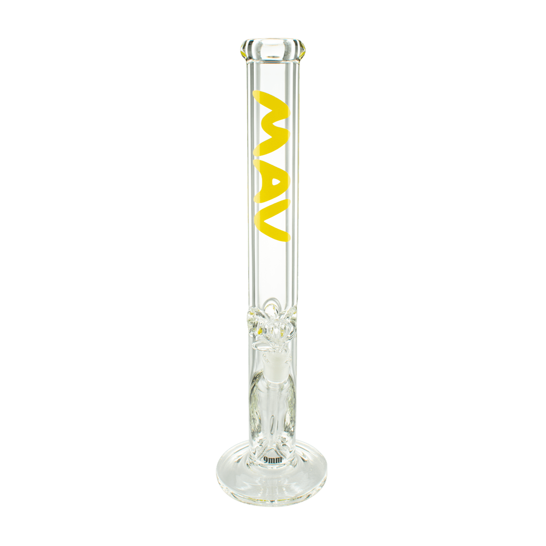 MAV Glass Bong Yellow 18" x 9mm Straight Tube
