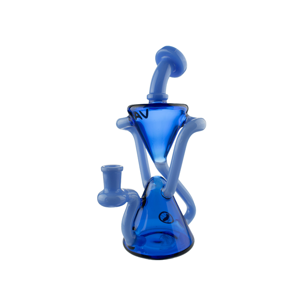 MAV Glass Dab Rig Blue and Lavender The Zuma Recycler