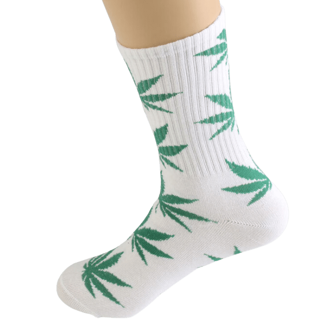 Cloud 8 Smoke Accessory socks Green Cannabis Weed Marijuana Leaf Unisex Hip Hop Street Fashion Comfortable Cotton Crew Socks