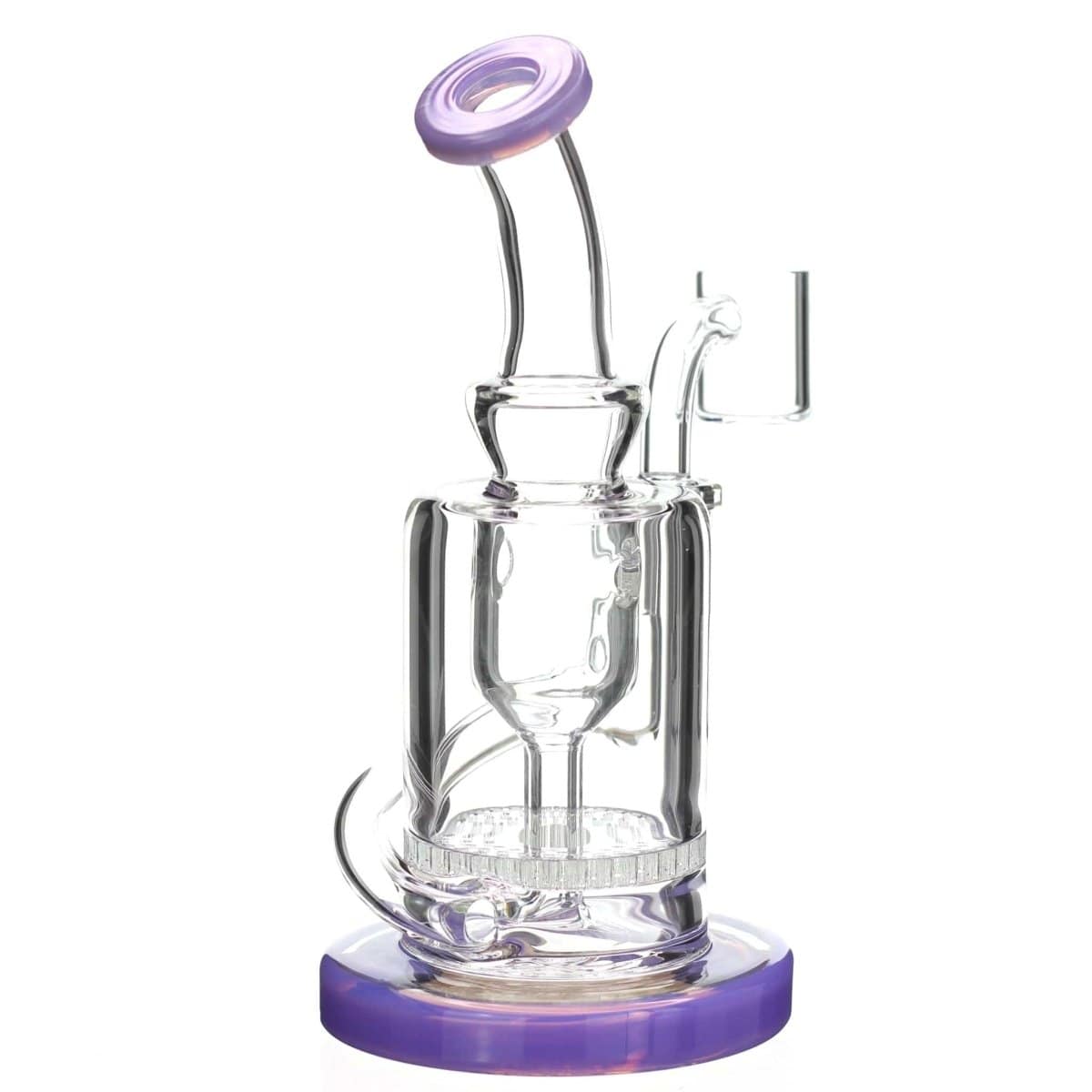 Lotus Glass Accented Disc Honeycomb Recycler Dab Rig