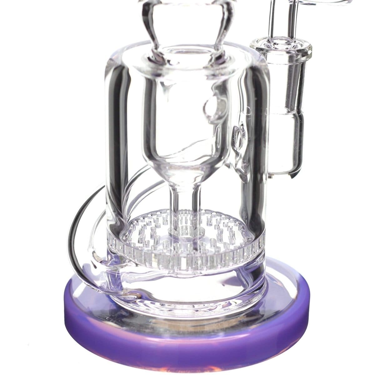 Lotus Glass Accented Disc Honeycomb Recycler Bong