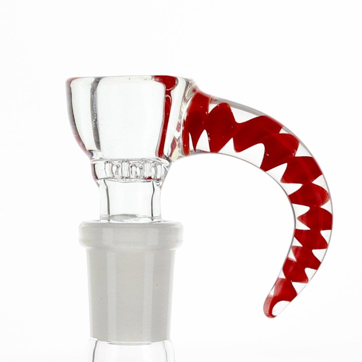 Lotus Glass 14mm Red Accented Horned Filter Bowl