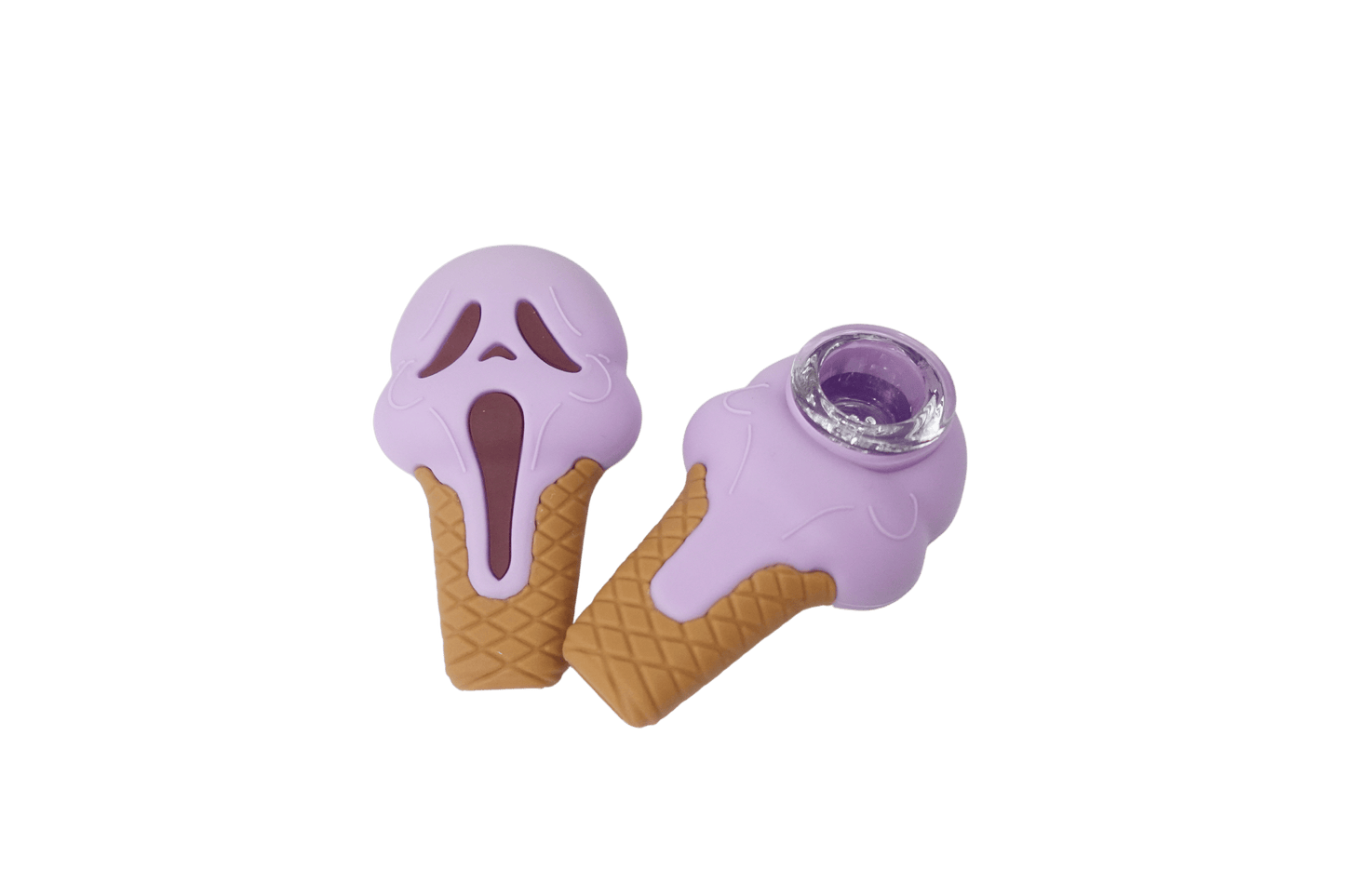 Cloud 8 Smoke Accessory Hand Pipe Purple 3'' Ghost Face Ice Cream Silicone Small Hand Pipe