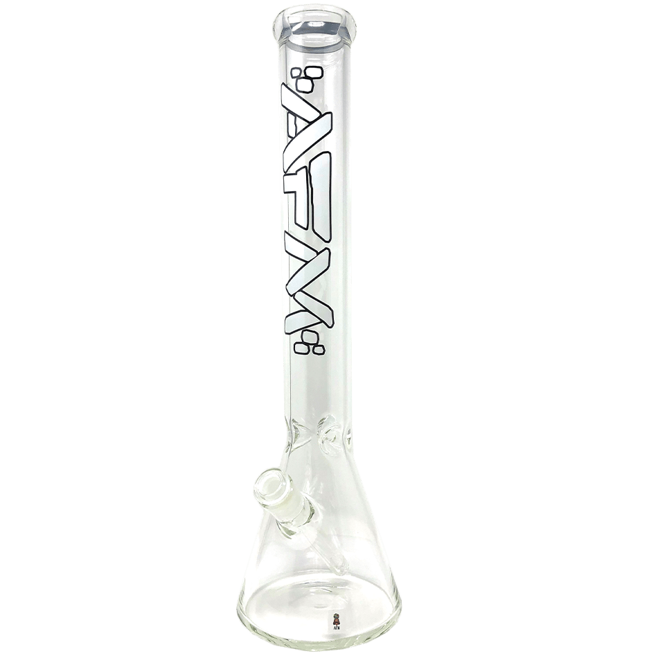 The Beaker 5mm - 18" glass bong is shown in a front view with a classic beaker shape and clear glass construction.