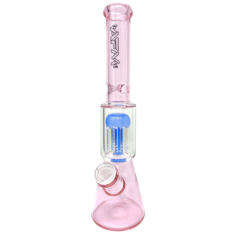 Front view of the 10-inch Tree Perc Beaker, showcasing its clear glass construction and simple beaker shape.