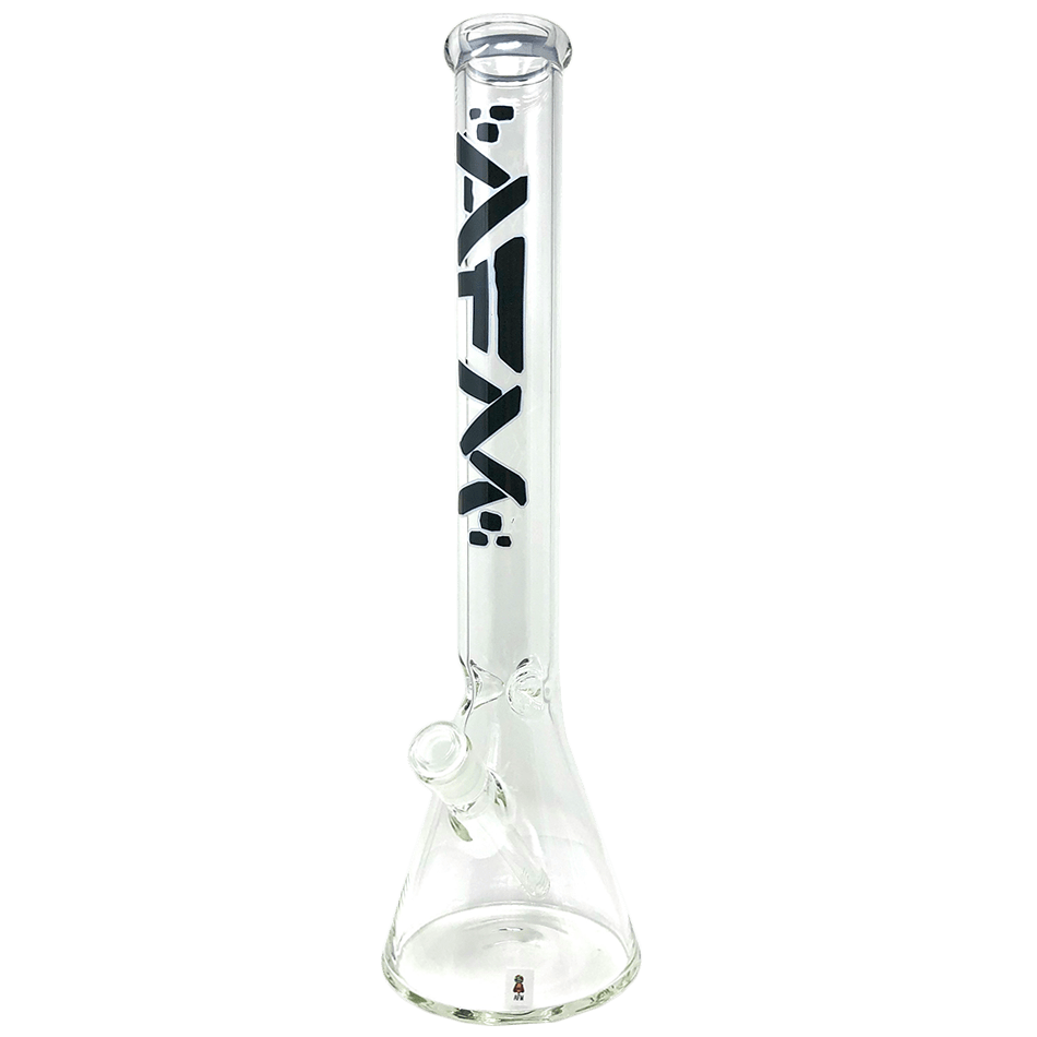Front view of The Beaker 5mm - 18", a tall, clear glass beaker with a simple, cylindrical form and a wide base.