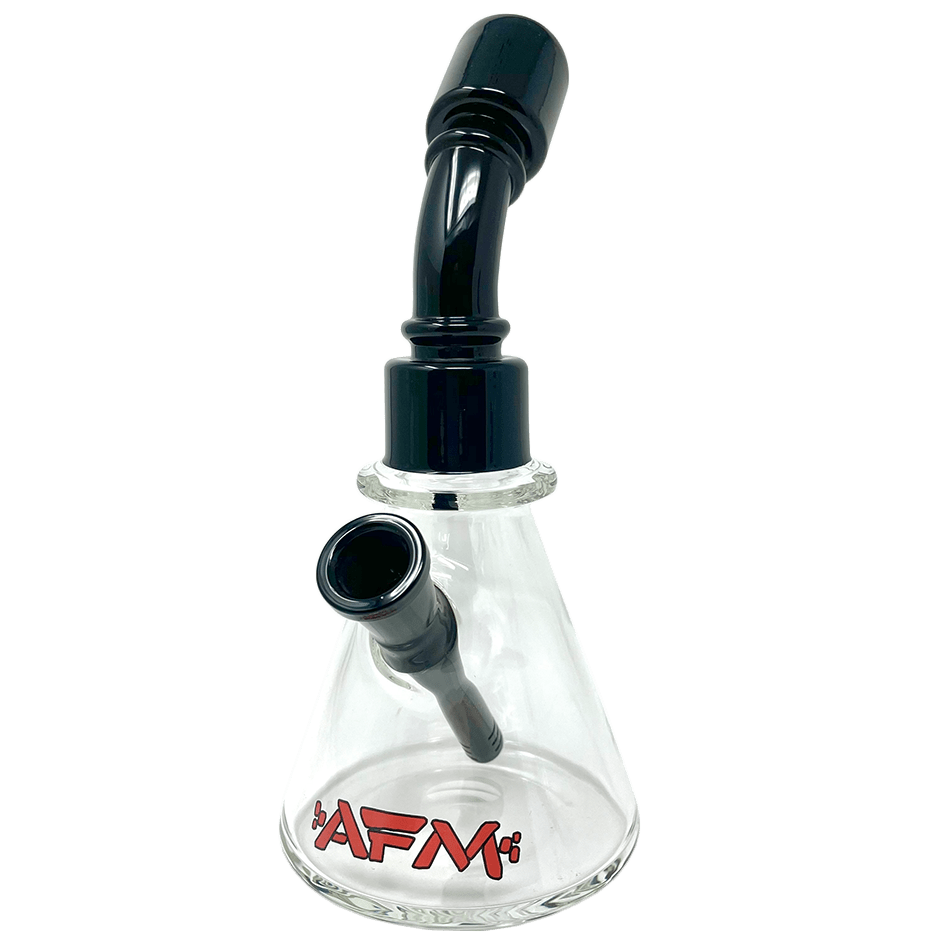 AFM Smoke Dab Rig Black 8" One Shot Clear Glass Mini Dab Rig