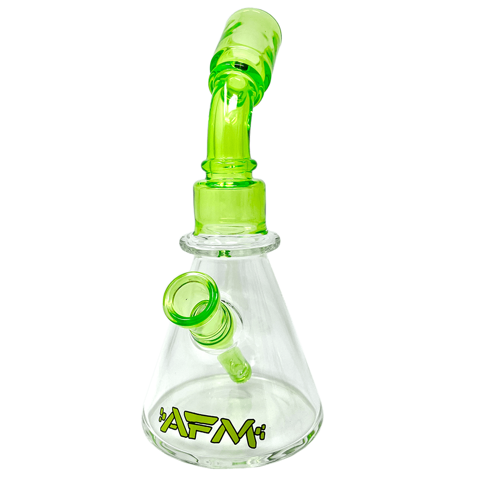AFM Smoke Dab Rig Lime 8" One Shot Clear Glass Mini Dab Rig