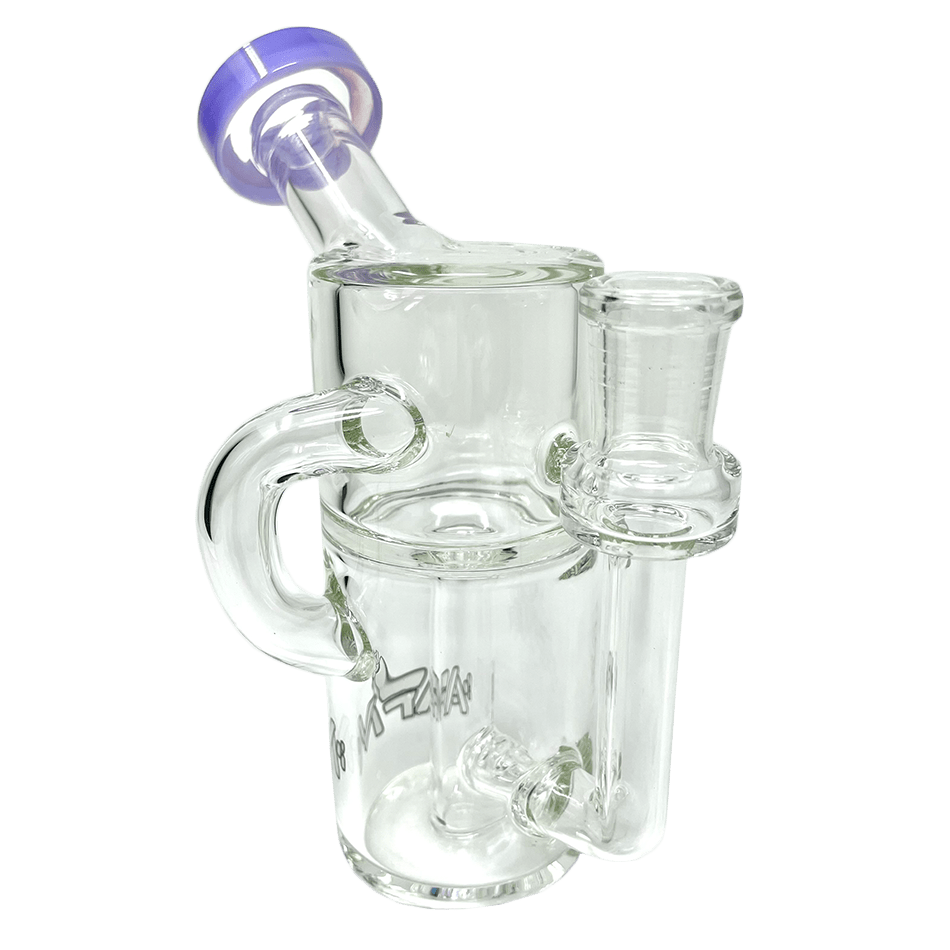 AFM Smoke Dab Rig Purple 5.5" Power Can Clear Glass Recycler Mini Dab Rig