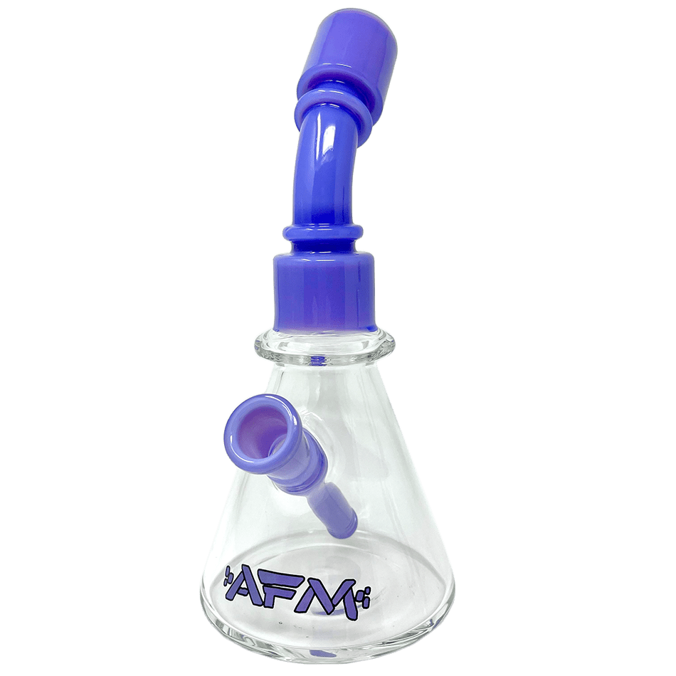 AFM Smoke Dab Rig Purple 8" One Shot Clear Glass Mini Dab Rig