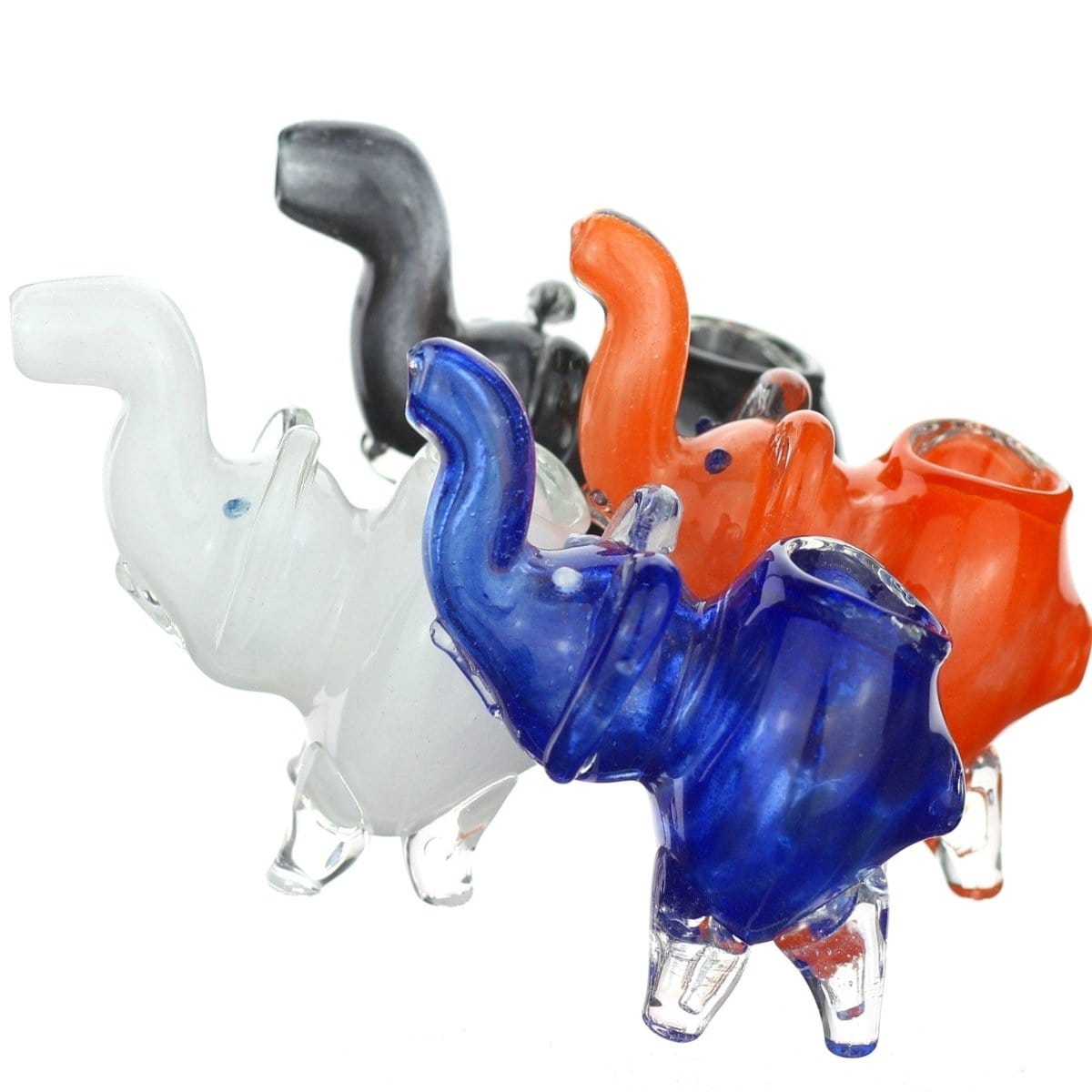 Himalayan Glass Glass Assorted Solid Tiny Elephant Pipe