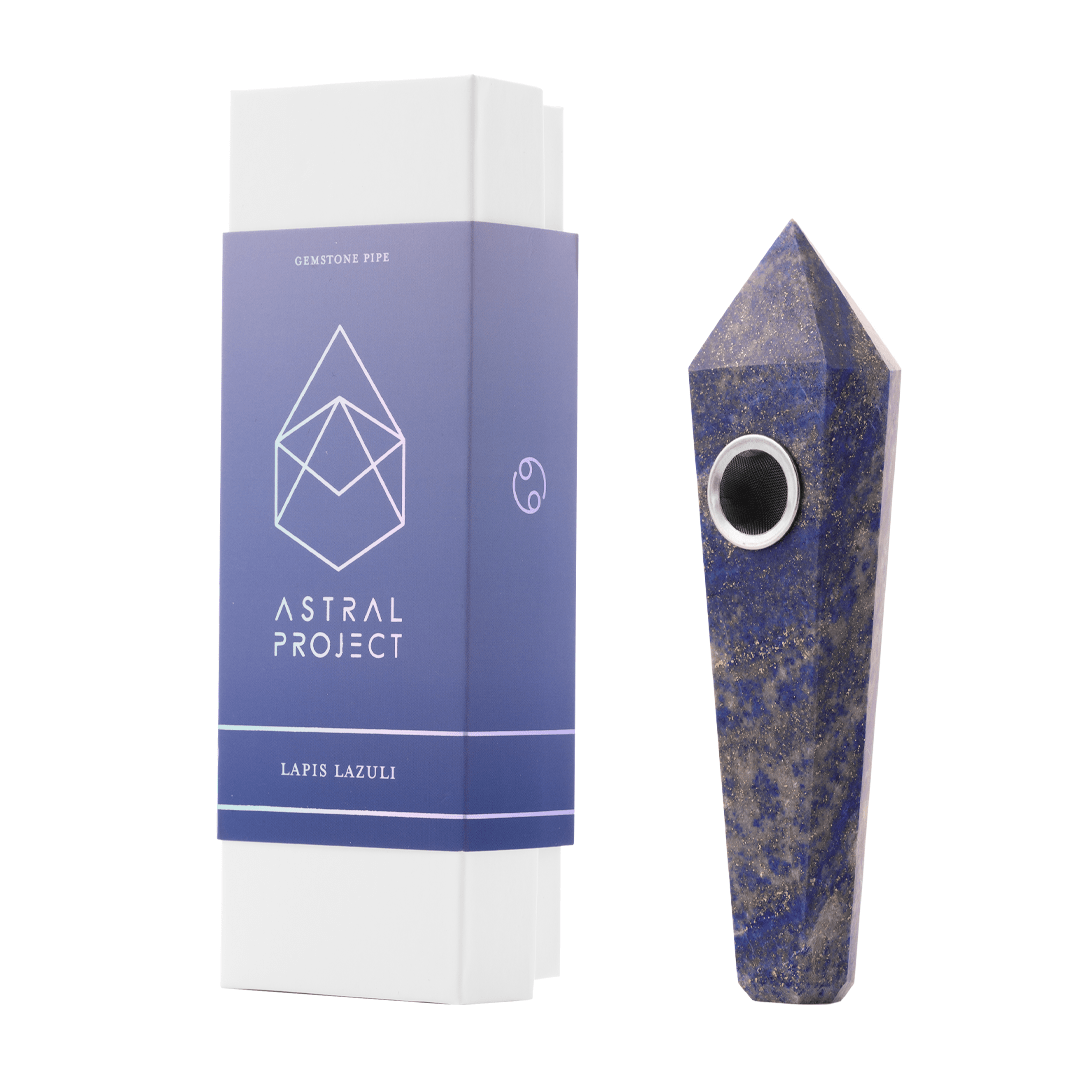 Front view of the Gemstone Pipe, a blue, textured pipe with a simple cylindrical shape.