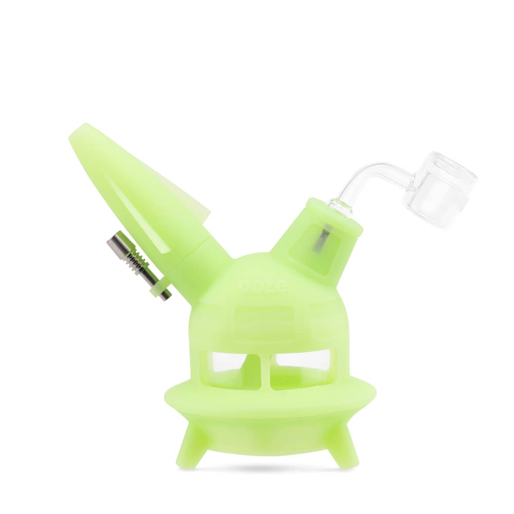 Ooze Silicone and Glass Glow Green Ooze UFO Silicone Water Pipe