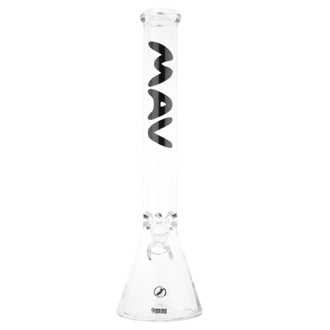 MAV Glass Bong Black 18" x 9mm Beaker Bong
