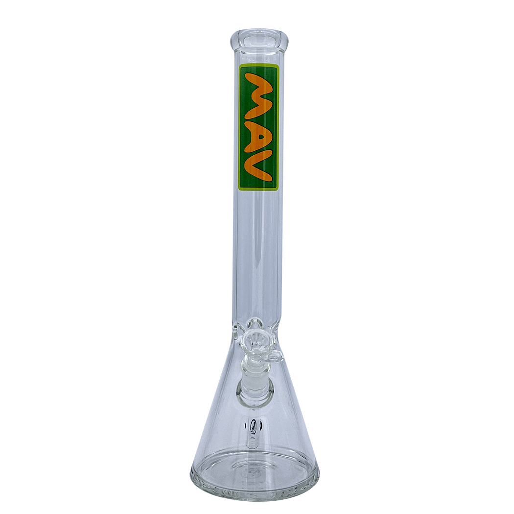 MAV Glass Bong green 18" Classic Beaker Bong Layered MAV Slab