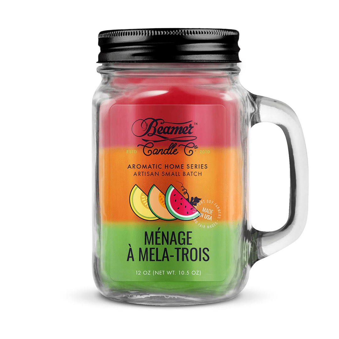 Front view of the Smoke Killer 12oz Candles in a glass jar, featuring a branded label and simple design.