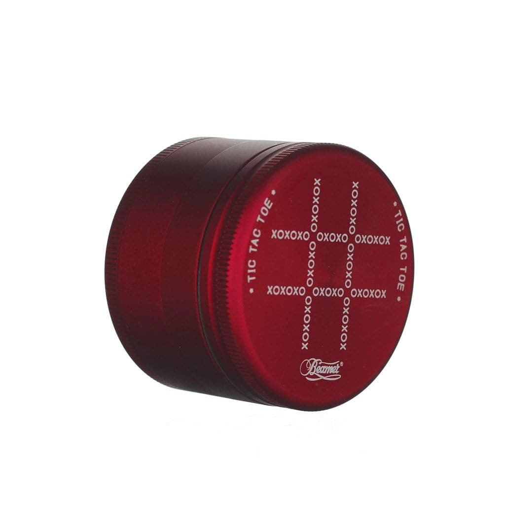 Close-up view of the Beamer Aircraft Grade Aluminum Grinder, showcasing its metallic finish and cylindrical shape.