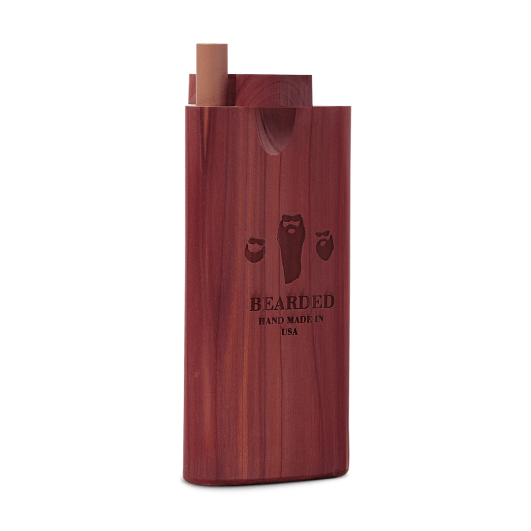 Front view of the Bearded Classic Dugout, a dark wooden box with a simple, rectangular design.