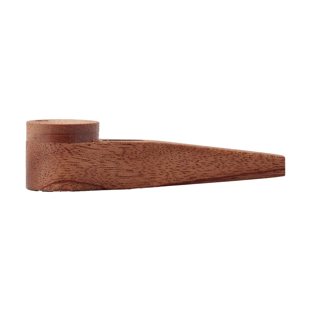A side view of the Bearded Exotic Pipes with Lid, showcasing its smooth, wooden construction and closed lid.