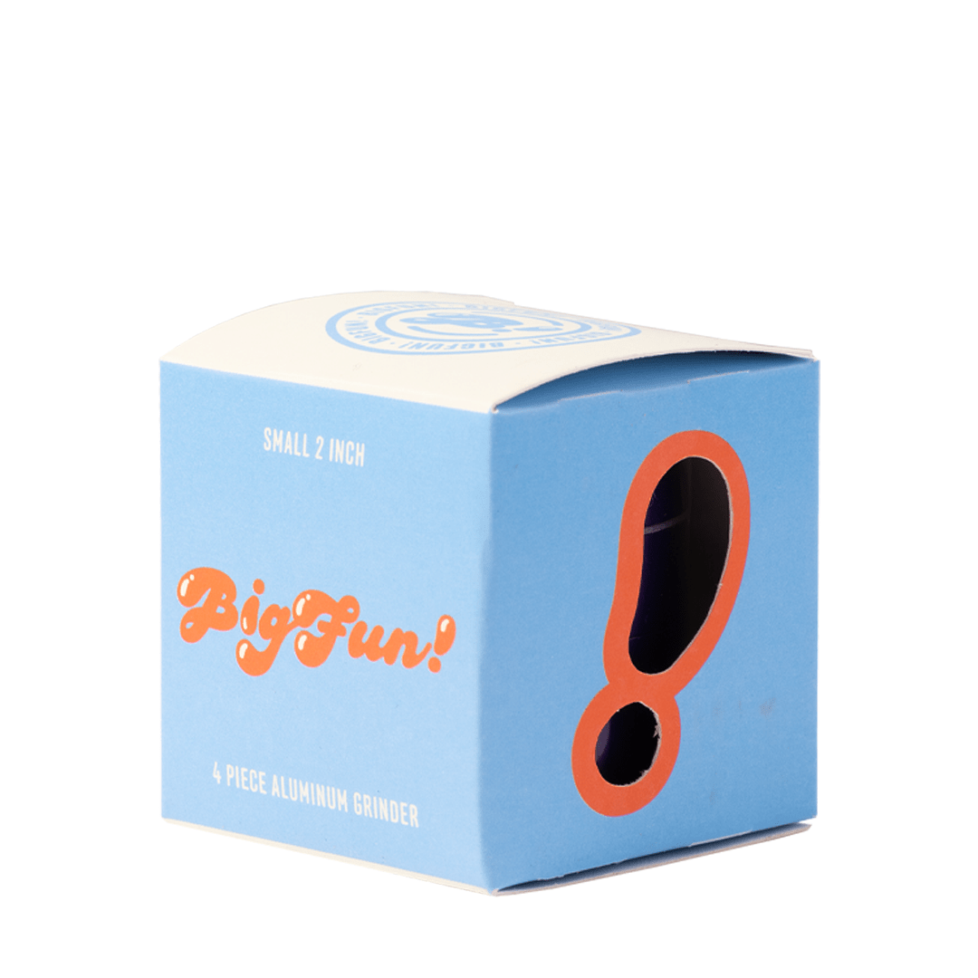 A front view of the BIGFUN! Small Grinders, showcasing the black grinder against a plain white backdrop.