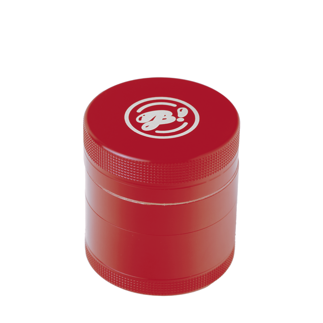 A front view of the BIGFUN! Small Grinders, showcasing its metal cylindrical shape and textured grip.