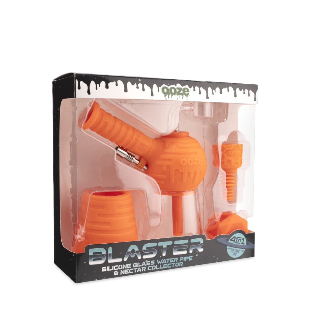 Ooze Dab Rig Ooze Blaster Silicone Glass 4-in-1 Hybrid Water Pipe and Dab Straw