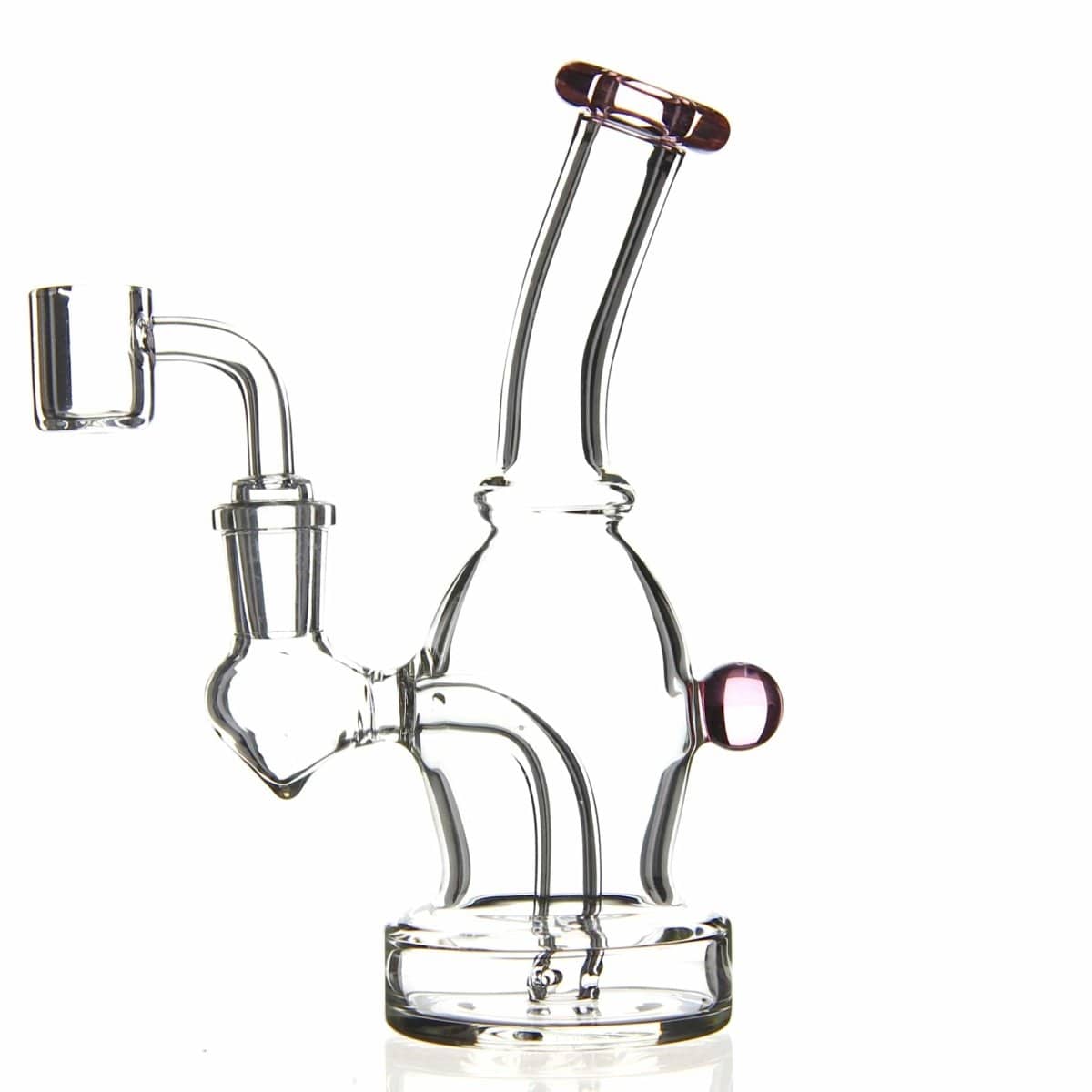 Lotus Glass Pink Accented Mini Bottle Dab Rig