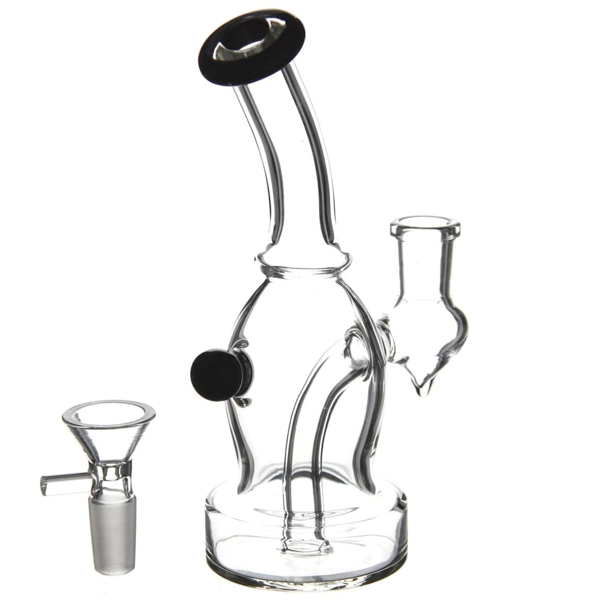 Lotus Glass Accented Mini Bottle Dab Rig
