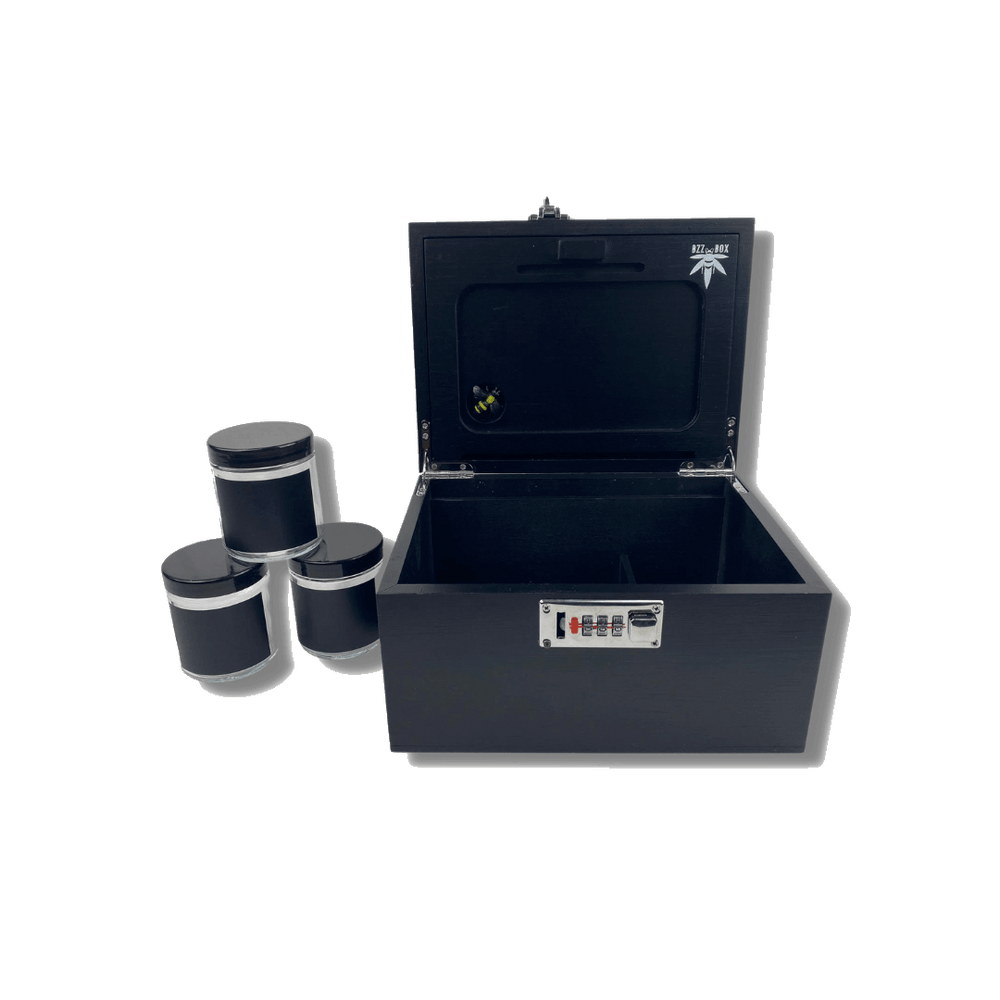 Stash Box - Large Black Bamboo Bzz Box - Daily High Club