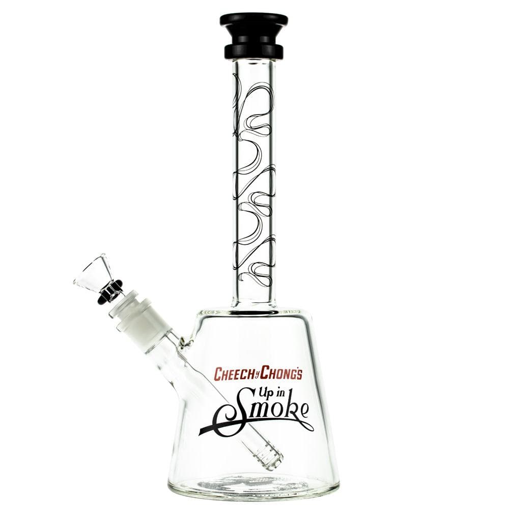 Front view of The Chong 12" Beaker Bong, a clear glass piece with a simple, cylindrical shape.