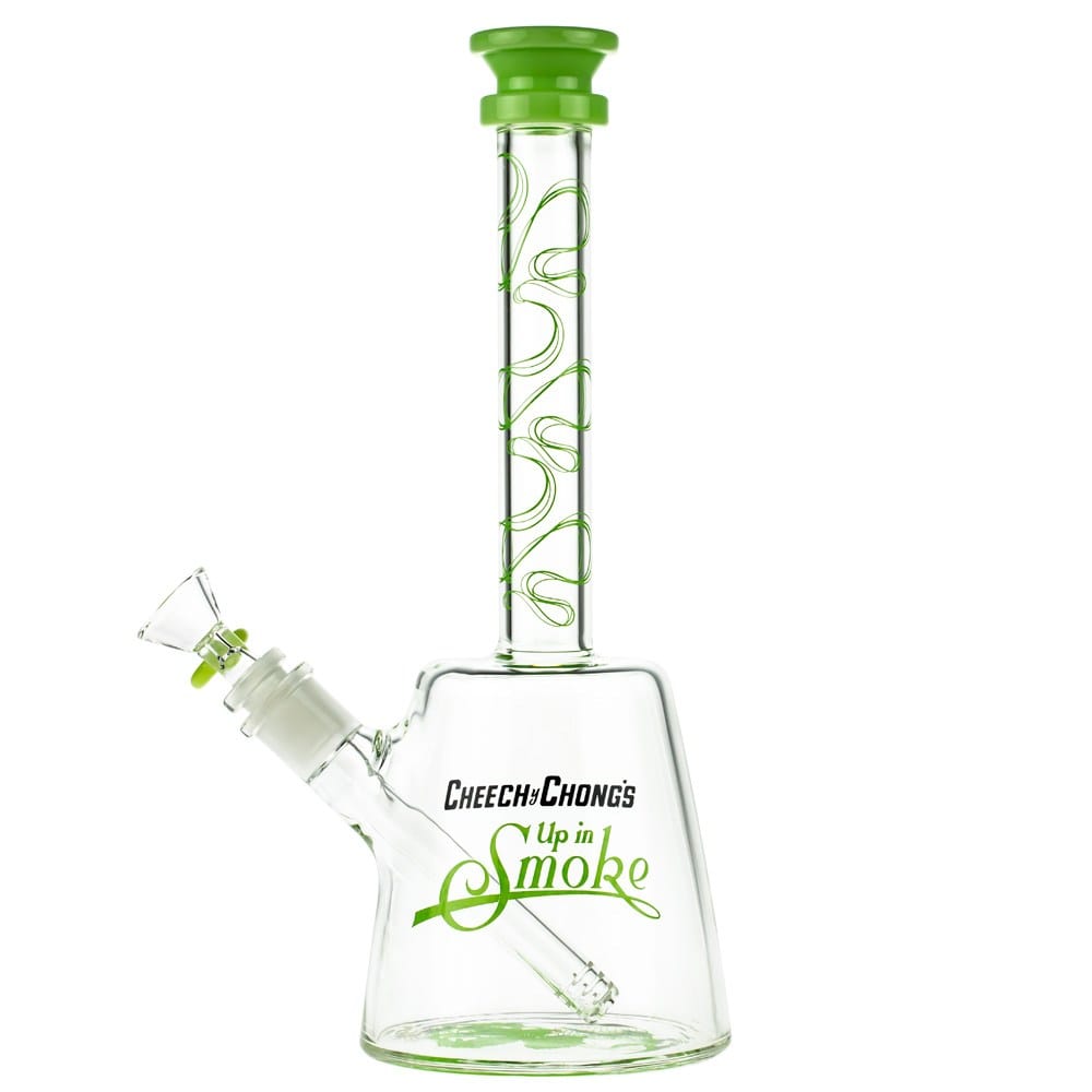Front view of The Chong 12" Beaker Bong, showcasing its clear glass construction and classic beaker shape.
