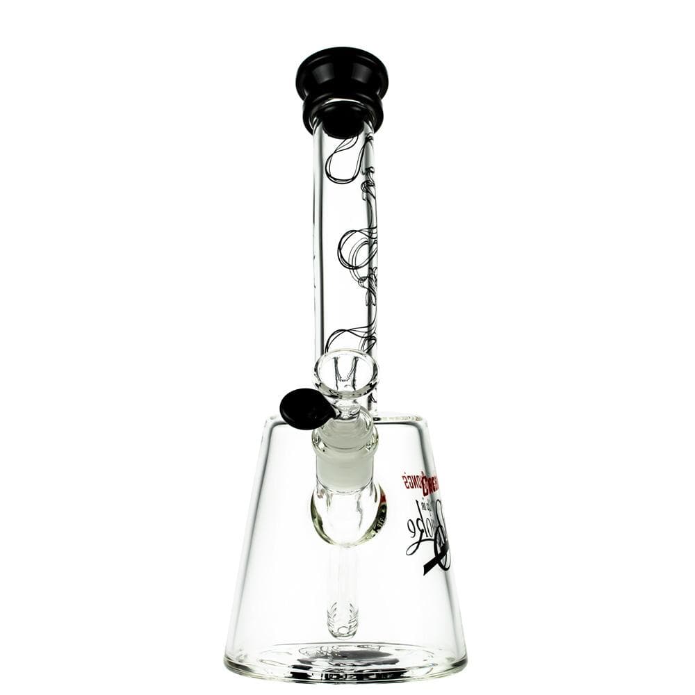 Front view of The Cheech 12" Beaker Bong, showcasing the clear glass design and simple, cylindrical shape.